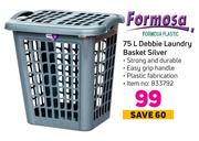 Formosa Debbie 75Ltr Laundry Basket (Silver)