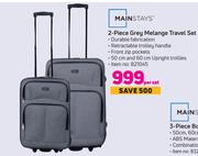 Mainstays 2 Piece Grey Melange Travel Set-Per Set