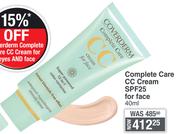 Coverderm Complete Care CC Cream SPF25 For Face-40ml