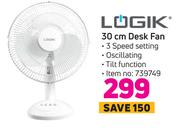 Logik 30cm Desk Fan