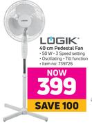 Logik 40cm Pedestal Fan