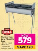 Expert Grill Stainless Steel Large Adjustable Braai