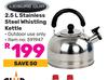 Leisure Quip Stainless Steel Whistling Kettle-2.5Ltr