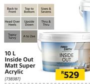Fired Earth Inside Out Matt Super Acrylic-10Ltr
