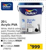 Dulux Acrylic PVA (Colours)-20Ltr