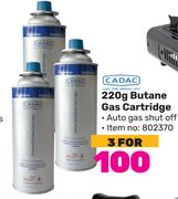 Cadac 220g Butane Gas Cartridge-For 3