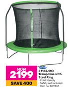 Bounceking 8 ft (2.4m) Trampoline With Steel Ring