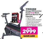 Trojan Omega 390 Exercise Cycle Plus Black Bull Cuts Burner 90 Capsules