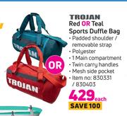 Trojan Red Or Teal Sports Duffle Bag-Each