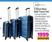Mainstays 3 Piece ABS Travel Set