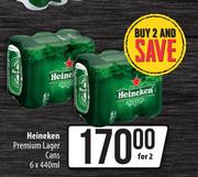 Heineken Premium Lager Cans-For 2 x 6 x 440ml