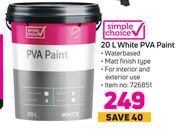 Simple Choice White PVA Paint-20L