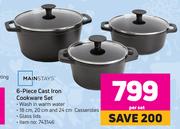 Mainstays 6 Piece Cast Iron Cookware Set-Per Set