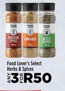 Food Lover's Select Herbs & Spices-For 3