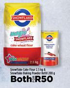 Snowflake Cake Flour 2.5Kg & Snowflake Baking Powder Refill 200g-Both For