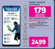 Tecno Spark 7 64GB 4G Smartphone-On Red Flexi 130
