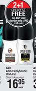 Axe Anti Perspirant Roll On Assorted-50ml Each