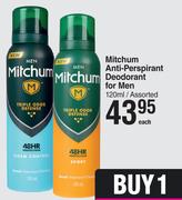 Mitchum Anti Perspirant Deodorant For Men Assorted-120ml Each
