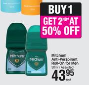 Mitchum Anti Perspirant Anti Perspirant Roll On For Men Assorted-50ml Each