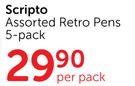Scripto Retro Pens 5 Pack-Per Pack