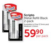 Scripto Metal Refill Black 2 Pack-Per Pack