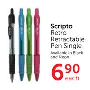Scripto Retro Retractable Pen Single-Each  