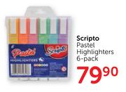 Scripto Pastel Highlighters 6 Pack