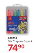 Scripto Silk Crayons 6 Pack