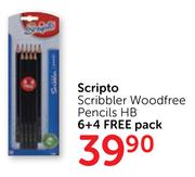 Scripto Scribbler Woodfree Pencils HB 6+4 Free Pack