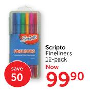 Scripto Fineliners 12 Pack