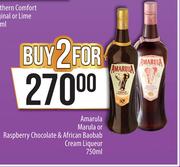 Amarula Marula Or Raspberry Chocolate & African Baobab Cream Liquer-For 2 x 750ml