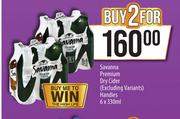 Savanna Premium Dry Cider (Excluding Variants) Handies-For 2 x 6 x 330ml