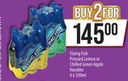 Flying Fish Pressed Lemon Or Chilled Green Apple Handies-For 2 x 6 x 330ml
