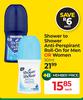 Shower To Shower Anti Perspirant Roll On For Men Or Women-50ml