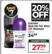 Garnier Roll On For Men Or Women-50ml