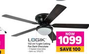 Logik 132cm 1 Light Ceiling Fan Dark Chocolate