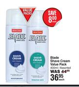 Blade Shave Cream Value Pack Assorted-400ml Each