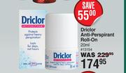 Driclor Anti-Perspirant Roll On-20ml