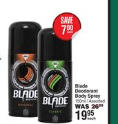 Blade Deodorant Body Spray Assorted-150ml Each