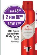 Old Spice Deodorant Body Spray Assorted-For 2 x 150ml