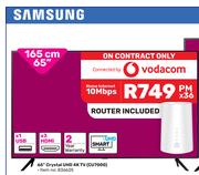 Samsung 65"(165cm) Crystal UHD 4K TV-Home Internet 10 Mbps