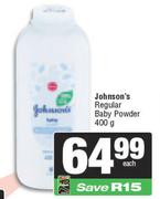 Johnson's Regular Baby Powder-400g