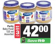Purity Baby Food Assorted-For 3 x 125ml