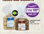 Lifestyle Food Rusks Assorted-For 2 x 400g