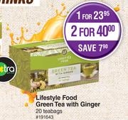 Lifestyle Food Green Tea With Ginger 20 Teabags-For 1