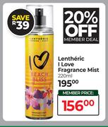 Lentheric I Love Fragrance Mist-220ml