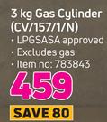 Megamaster 3Kg Gas Cylinder CV/157/1/N
