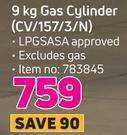 Megamaster 9Kg Gas Cylinder CV/157/3/N