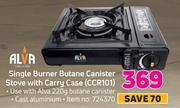 Alva Single Burner Butane Canister Stove With Carry Case CCR101
