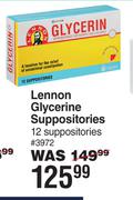 Lennon Glycerine Suppositories 12 Suppositories